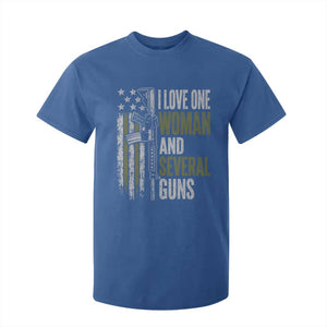 I Love One Woman And Several Guns T Shirt For Kid Vintage American Flag Funny Husband Gun Lover