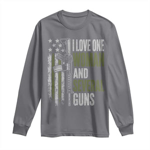 I Love One Woman And Several Guns Long Sleeve Shirt Vintage American Flag Funny Husband Gun Lover