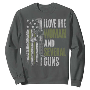I Love One Woman And Several Guns Sweatshirt Vintage American Flag Funny Husband Gun Lover