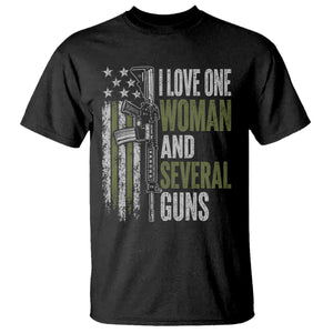 I Love One Woman And Several Guns T Shirt Vintage American Flag Funny Husband Gun Lover