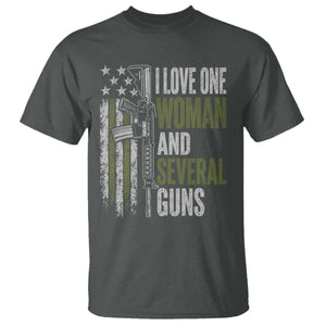 I Love One Woman And Several Guns T Shirt Vintage American Flag Funny Husband Gun Lover