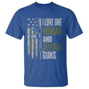 I Love One Woman And Several Guns T Shirt Vintage American Flag Funny Husband Gun Lover