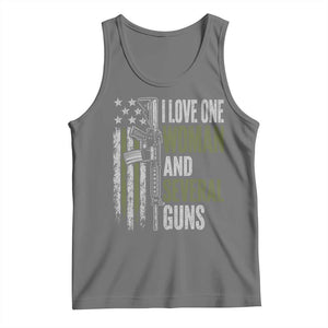 I Love One Woman And Several Guns Tank Top Vintage American Flag Funny Husband Gun Lover