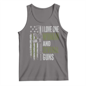 I Love One Woman And Several Guns Tank Top Vintage American Flag Funny Husband Gun Lover