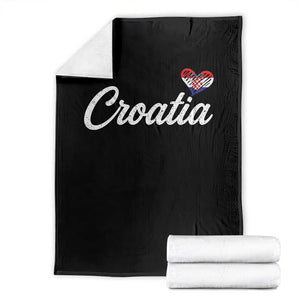 Croatia Throw Blanket Hrvatska Simple Love Croatian Flag Heart