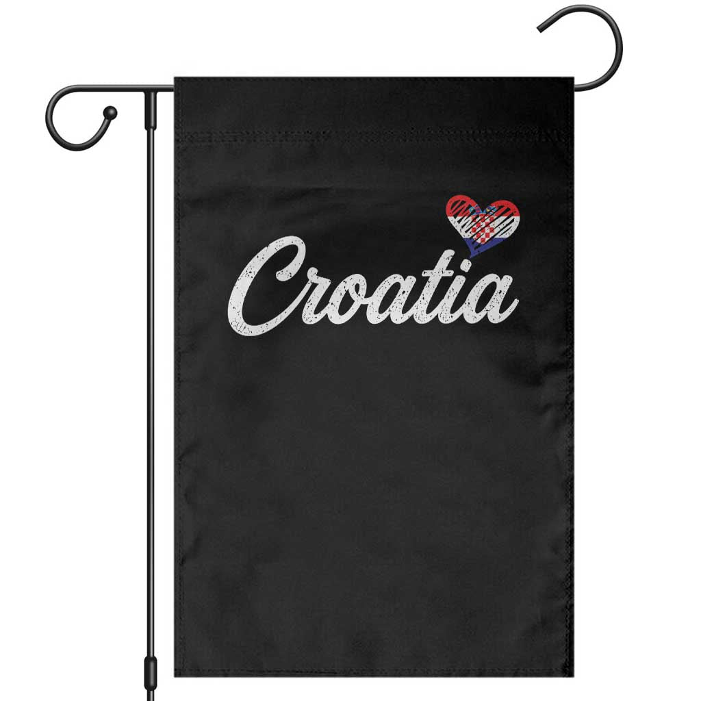 Croatia Garden Flag Hrvatska Simple Love Croatian Flag Heart TS10 Black Print Your Wear
