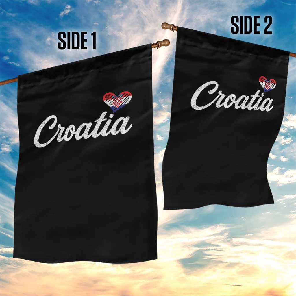 Croatia Garden Flag Hrvatska Simple Love Croatian Flag Heart