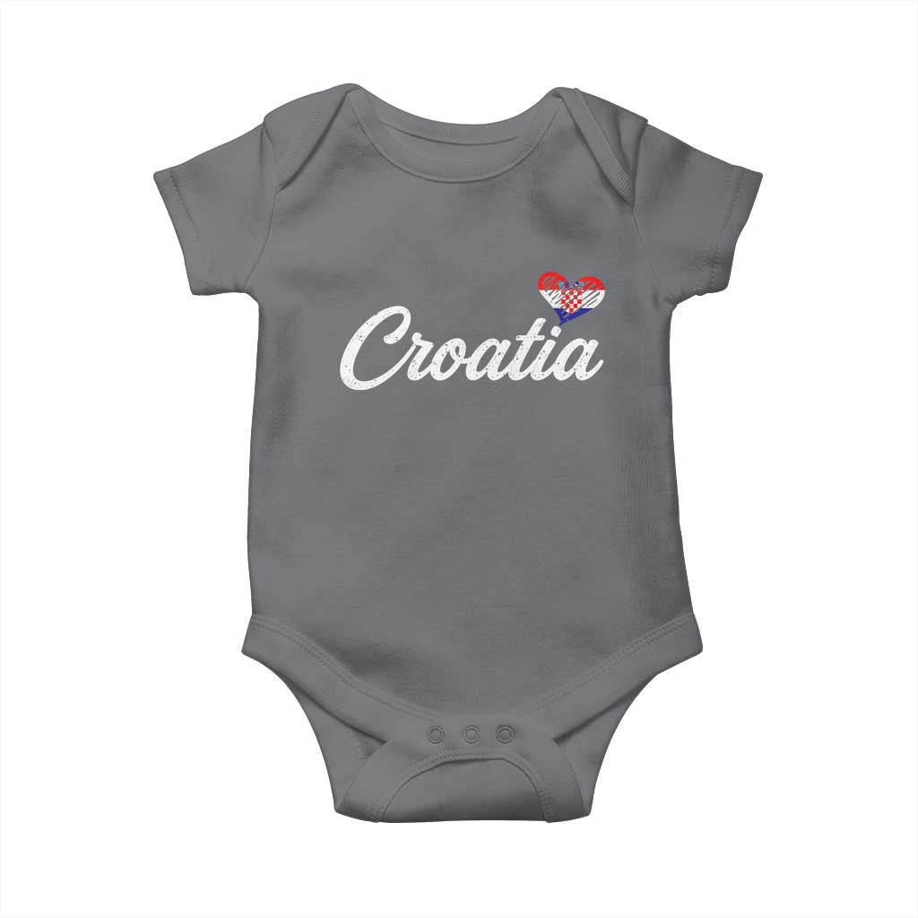Croatia Baby Onesie Hrvatska Simple Love Croatian Flag Heart