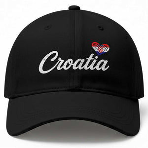 Croatia Baseball Cap Hrvatska Simple Love Croatian Flag Heart