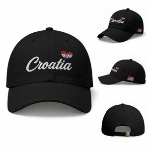 Croatia Baseball Cap Hrvatska Simple Love Croatian Flag Heart