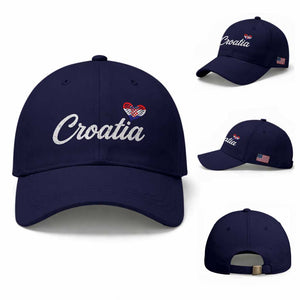 Croatia Baseball Cap Hrvatska Simple Love Croatian Flag Heart