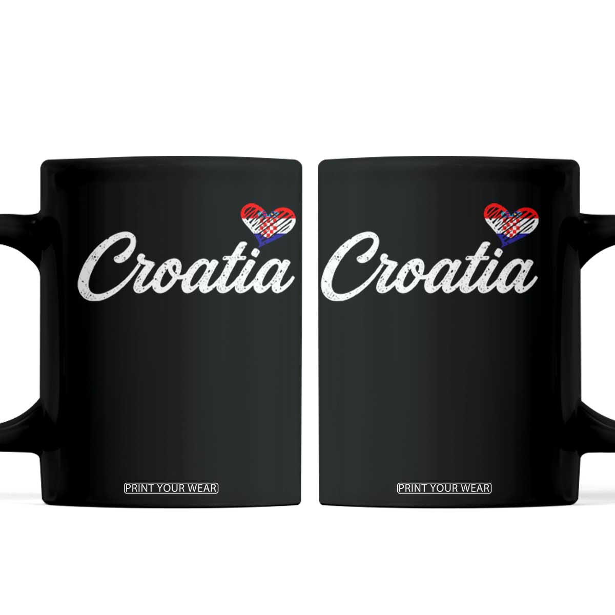 Croatia Coffee Mug Hrvatska Simple Love Croatian Flag Heart