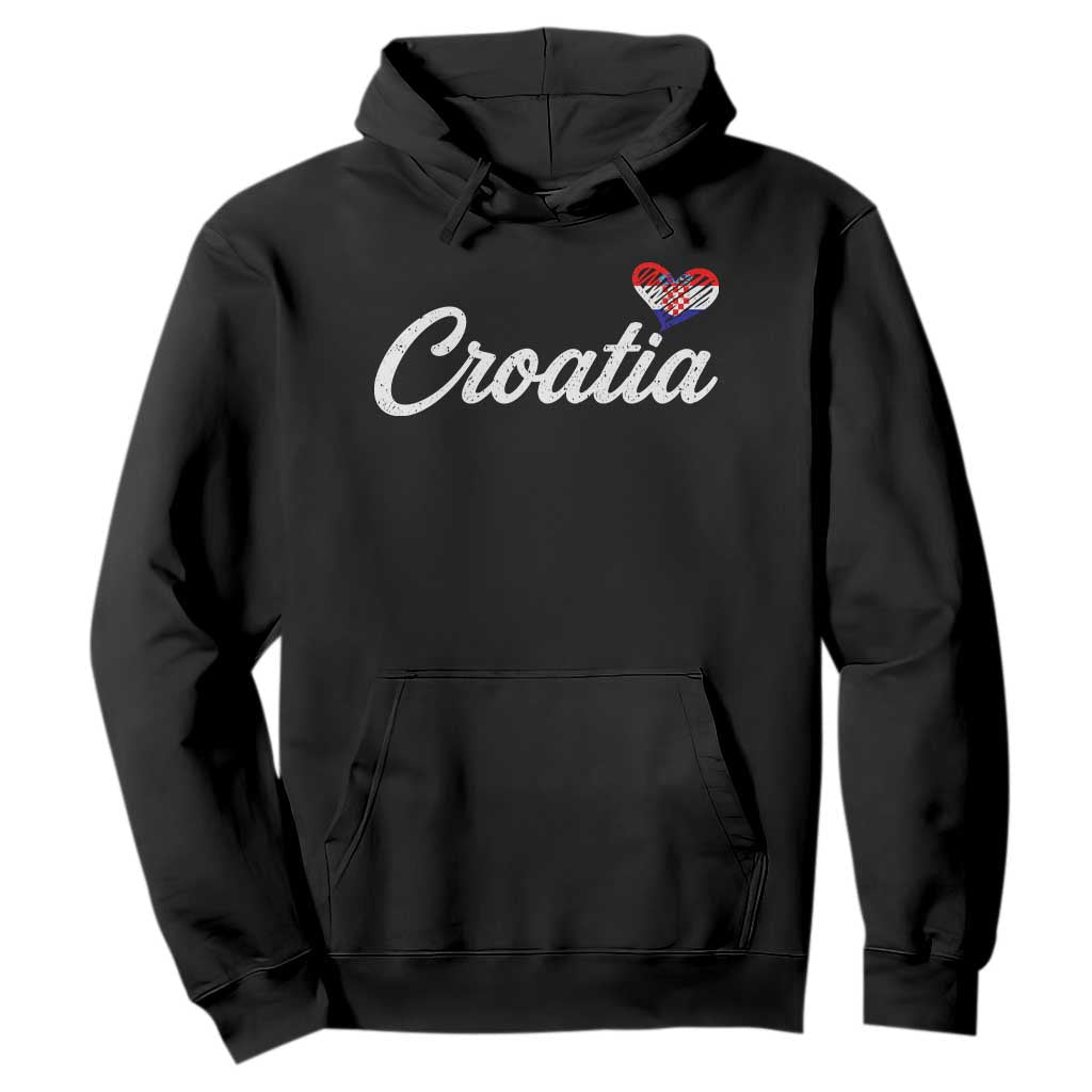 Croatia Hoodie Hrvatska Simple Love Croatian Flag Heart