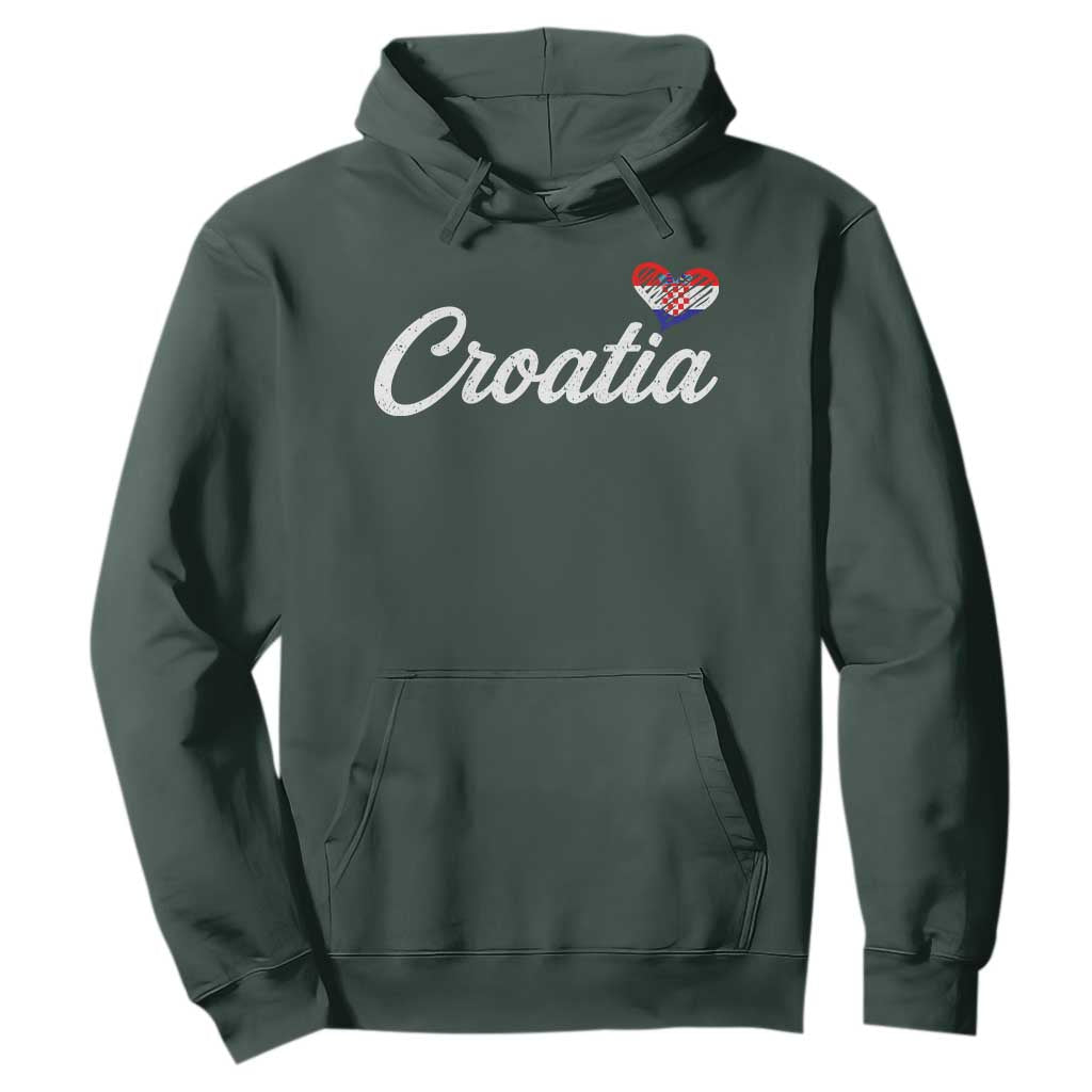 Croatia Hoodie Hrvatska Simple Love Croatian Flag Heart