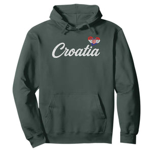 Croatia Hoodie Hrvatska Simple Love Croatian Flag Heart