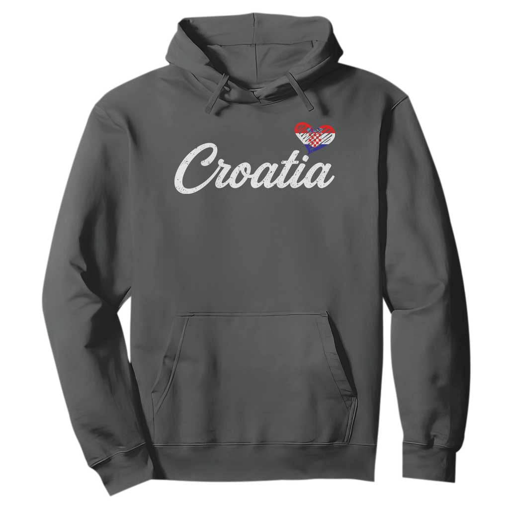Croatia Hoodie Hrvatska Simple Love Croatian Flag Heart