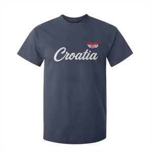 Croatia T Shirt For Kid Hrvatska Simple Love Croatian Flag Heart