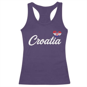 Croatia Racerback Tank Top Hrvatska Simple Love Croatian Flag Heart