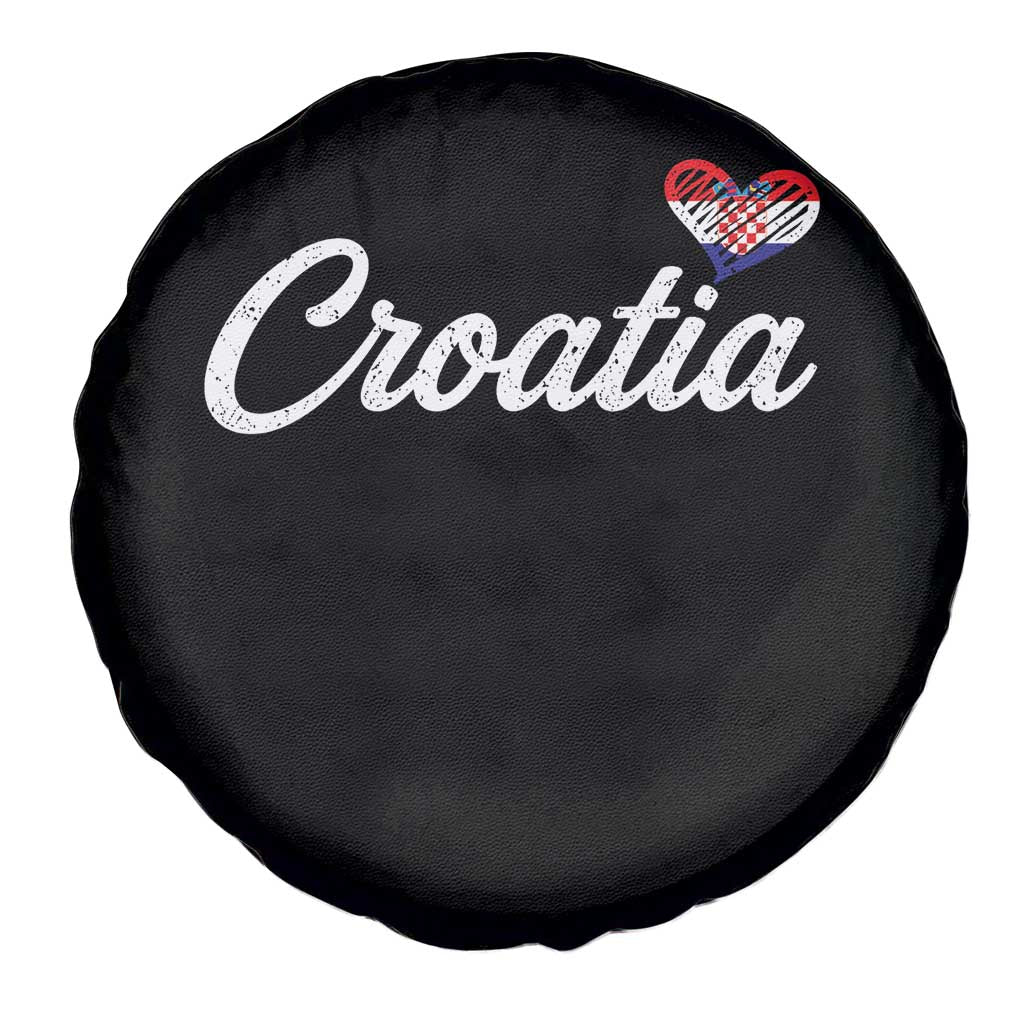 Croatia Spare Tire Cover Hrvatska Simple Love Croatian Flag Heart