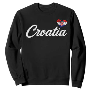 Croatia Sweatshirt Hrvatska Simple Love Croatian Flag Heart