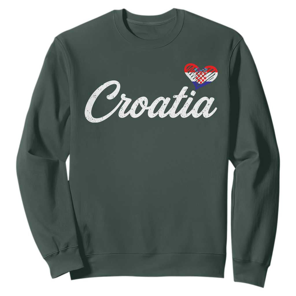 Croatia Sweatshirt Hrvatska Simple Love Croatian Flag Heart