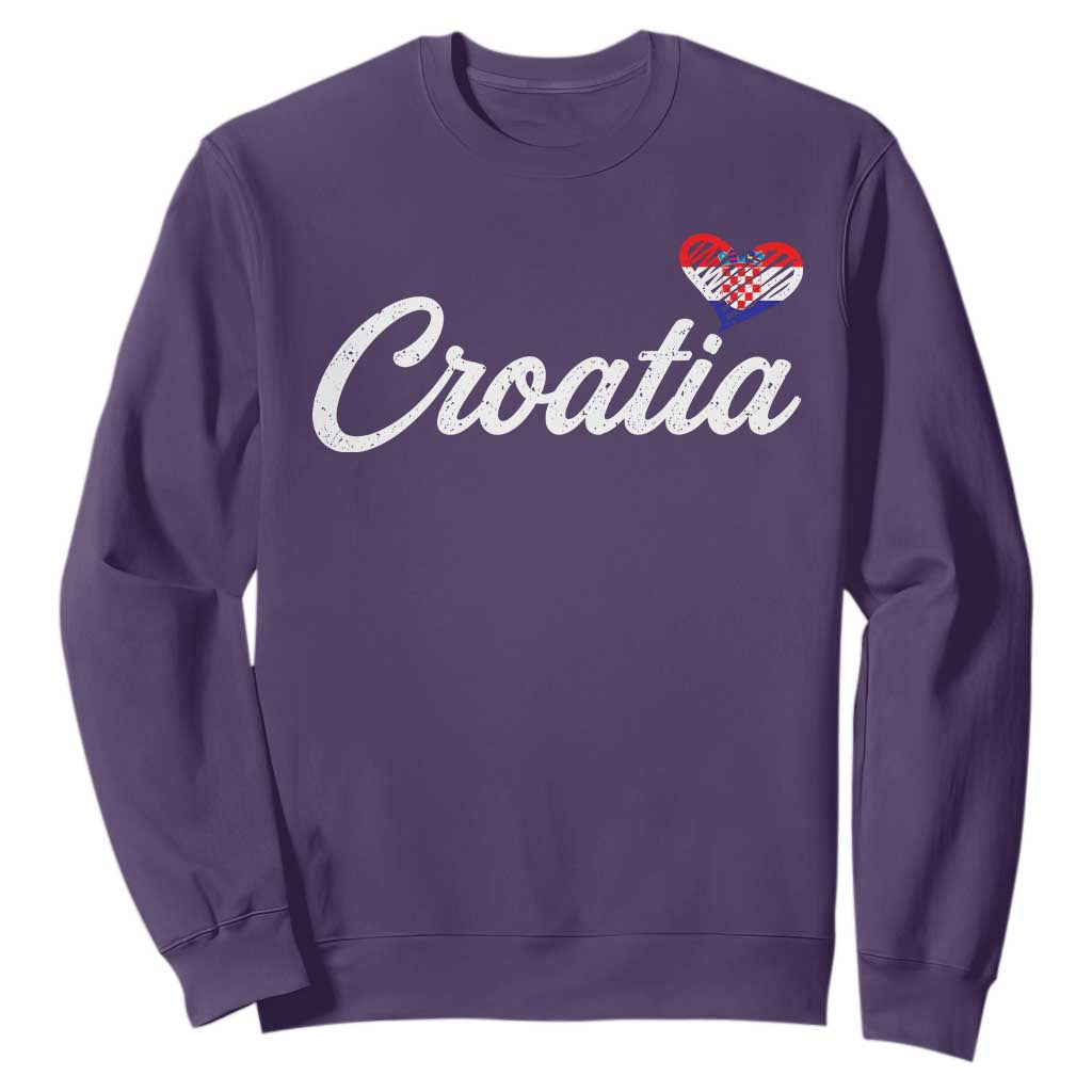 Croatia Sweatshirt Hrvatska Simple Love Croatian Flag Heart
