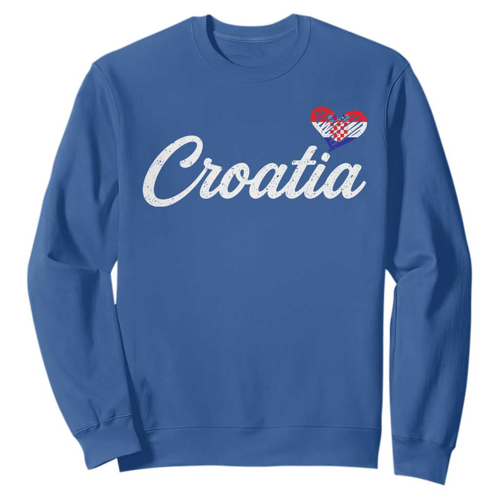 Croatia Sweatshirt Hrvatska Simple Love Croatian Flag Heart