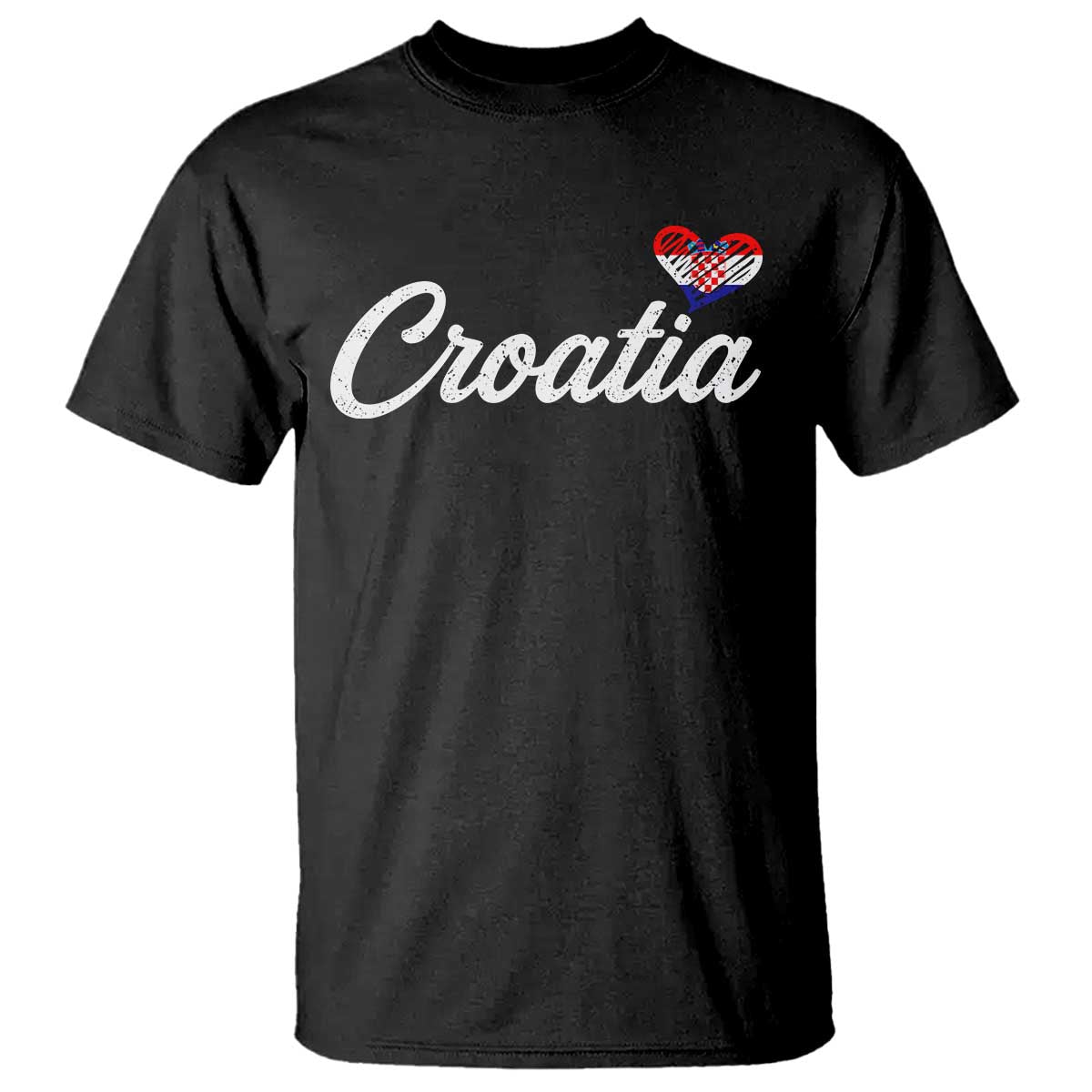 Croatia T Shirt Hrvatska Simple Love Croatian Flag Heart TS10 Black Print Your Wear