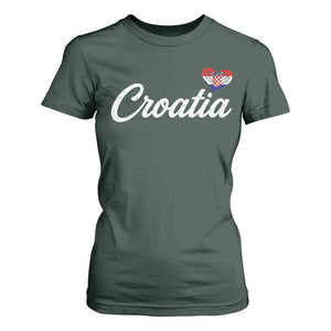 Croatia T Shirt For Women Hrvatska Simple Love Croatian Flag Heart