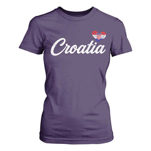 Croatia T Shirt For Women Hrvatska Simple Love Croatian Flag Heart