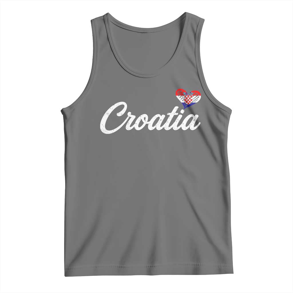 Croatia Tank Top Hrvatska Simple Love Croatian Flag Heart