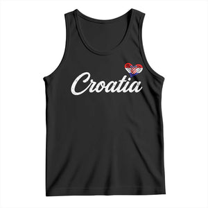 Croatia Tank Top Hrvatska Simple Love Croatian Flag Heart