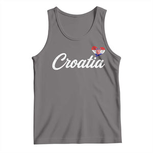 Croatia Tank Top Hrvatska Simple Love Croatian Flag Heart