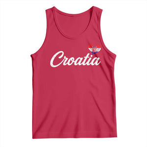 Croatia Tank Top Hrvatska Simple Love Croatian Flag Heart