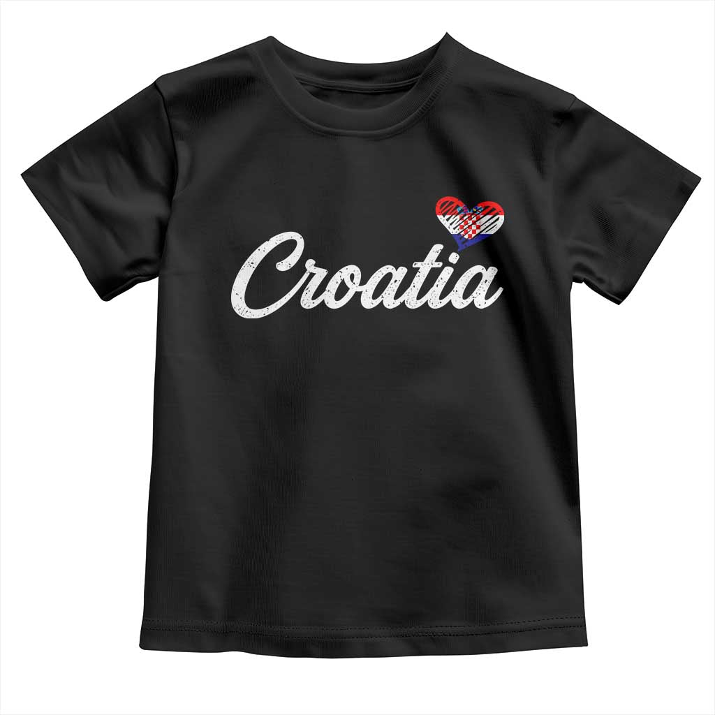 Croatia Toddler T Shirt Hrvatska Simple Love Croatian Flag Heart