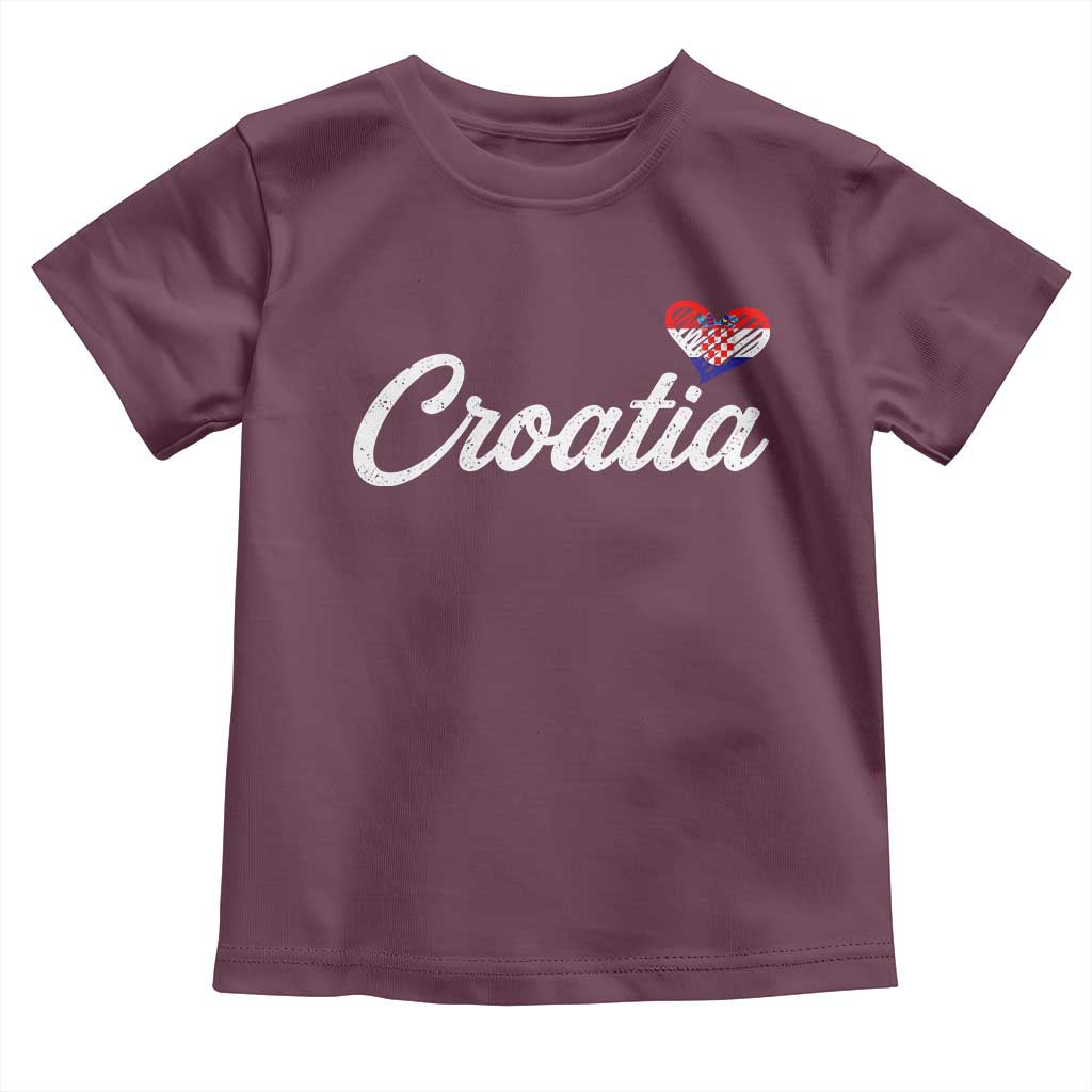Croatia Toddler T Shirt Hrvatska Simple Love Croatian Flag Heart