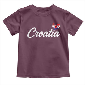 Croatia Toddler T Shirt Hrvatska Simple Love Croatian Flag Heart