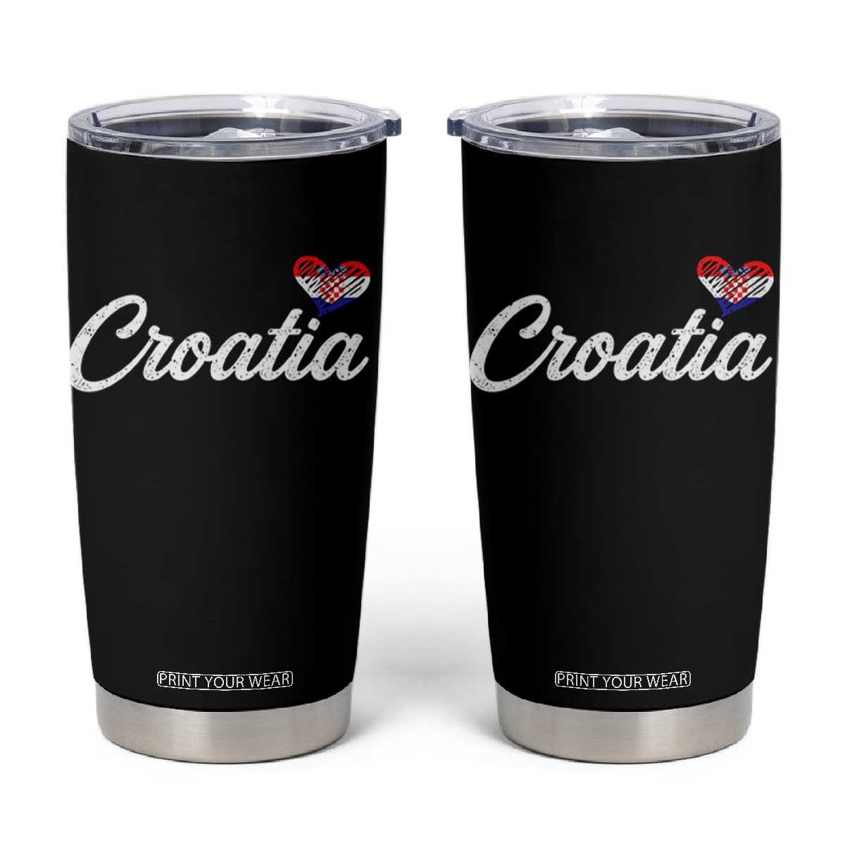 Croatia Tumbler Cup Hrvatska Simple Love Croatian Flag Heart