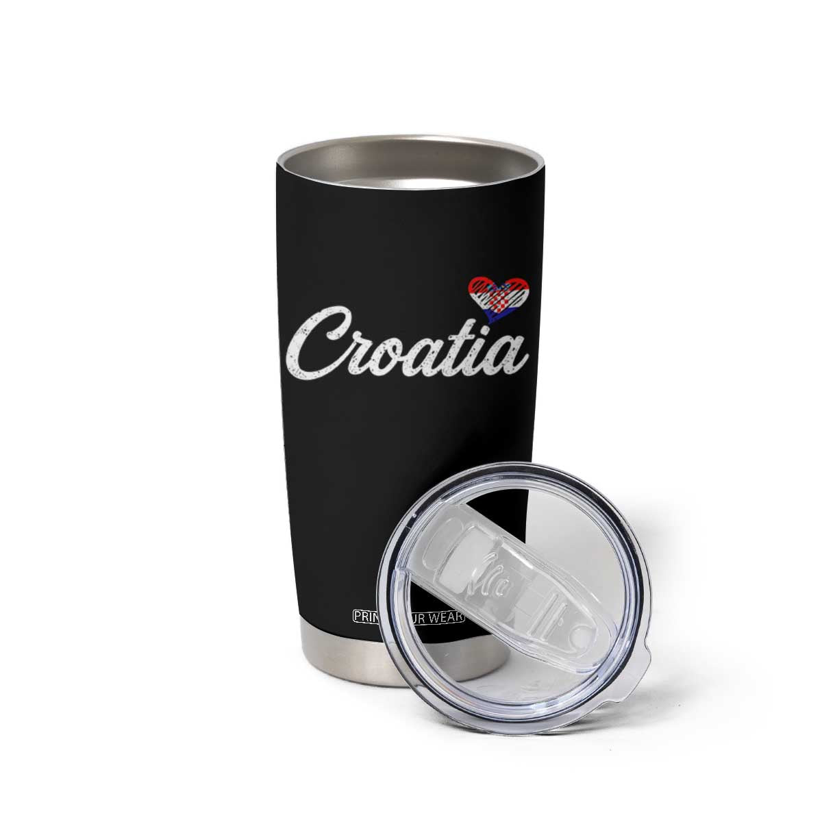 Croatia Tumbler Cup Hrvatska Simple Love Croatian Flag Heart