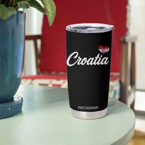 Croatia Tumbler Cup Hrvatska Simple Love Croatian Flag Heart