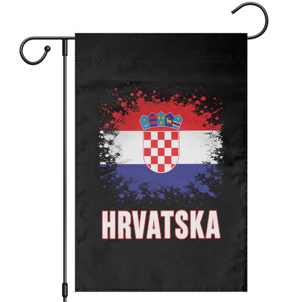 Hrvatska Garden Flag Retro Vintage Watercolors Sport Croatia Croatian Flag TS10 Black Print Your Wear