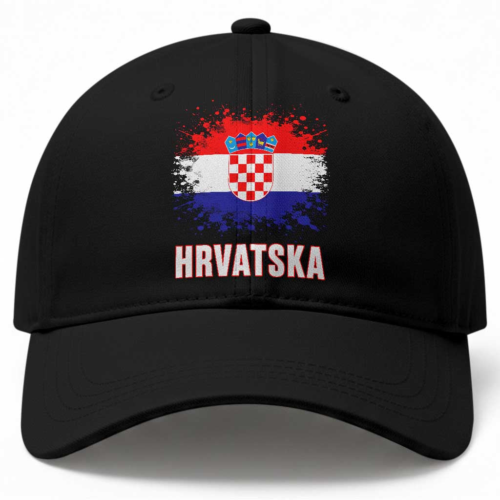 Hrvatska Baseball Cap Retro Vintage Watercolors Sport Croatia Croatian Flag TS10 Print Your Wear