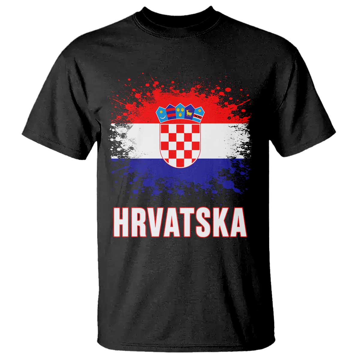 Hrvatska T Shirt Retro Vintage Watercolors Sport Croatia Croatian Flag TS10 Black Print Your Wear