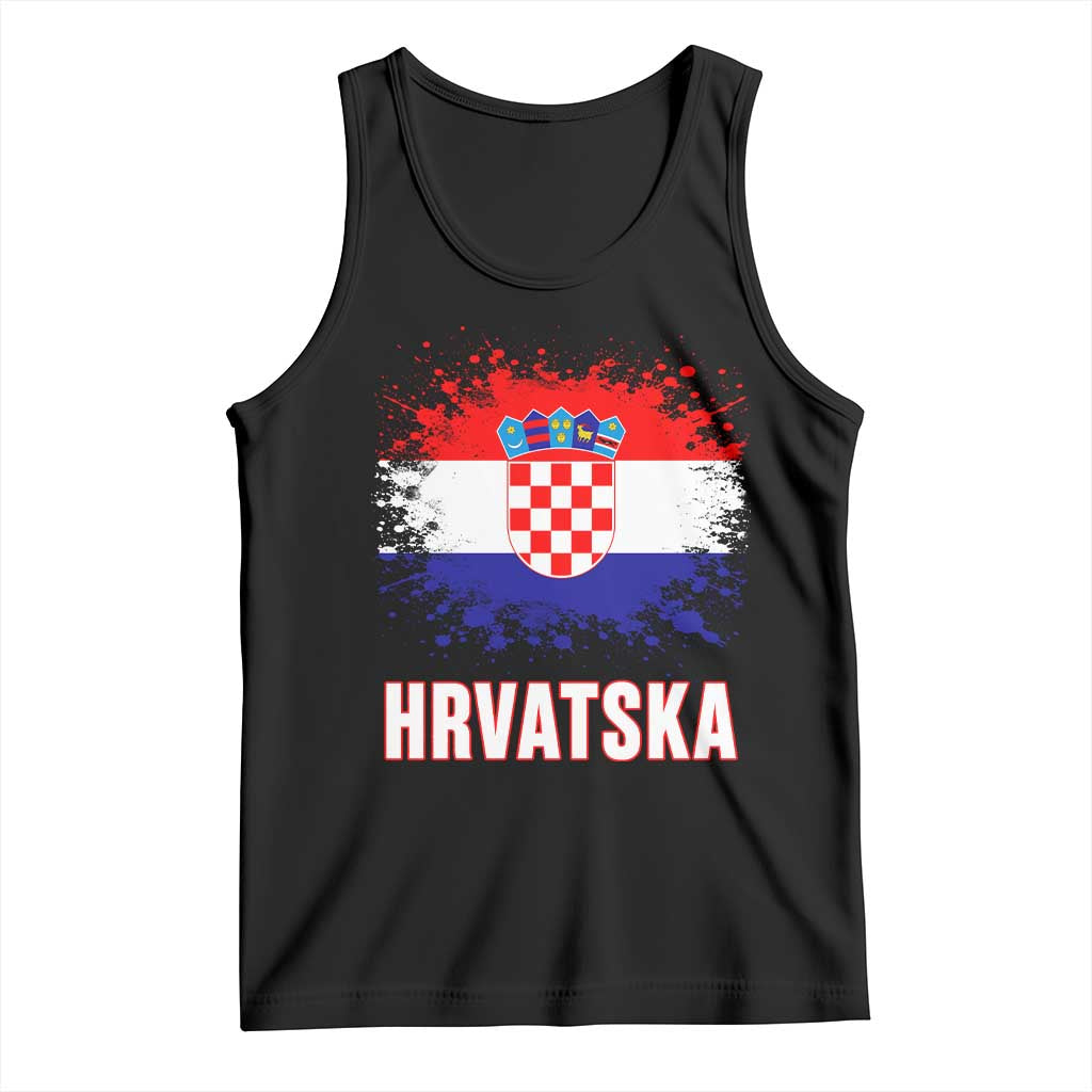 Hrvatska Tank Top Retro Vintage Watercolors Sport Croatia Croatian Flag TS10 Black Print Your Wear
