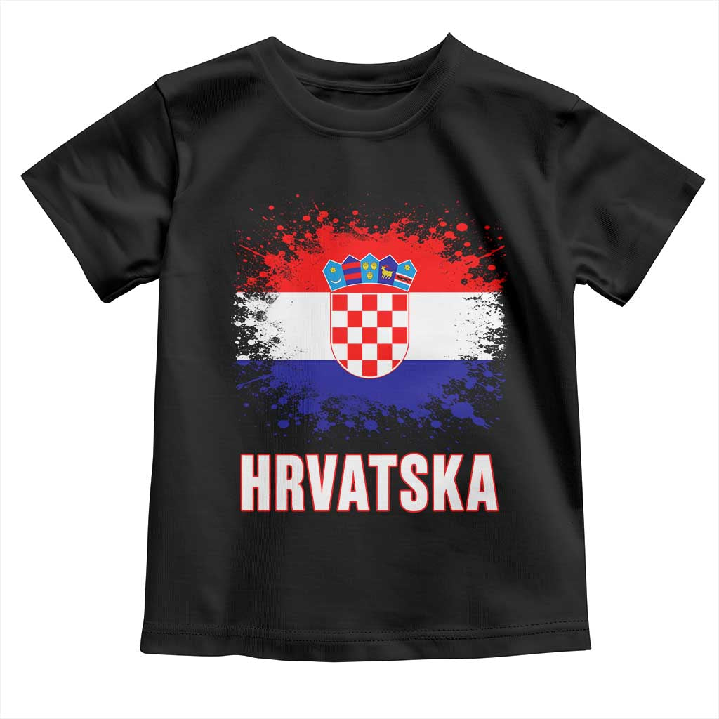 Hrvatska Toddler T Shirt Retro Vintage Watercolors Sport Croatia Croatian Flag TS10 Black Print Your Wear