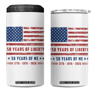 Patriotic 50th Birthday USA 250th Anniversary 4 in 1 Can Cooler Tumbler 250 Years of Liberty 1976 50 Year Old Gift