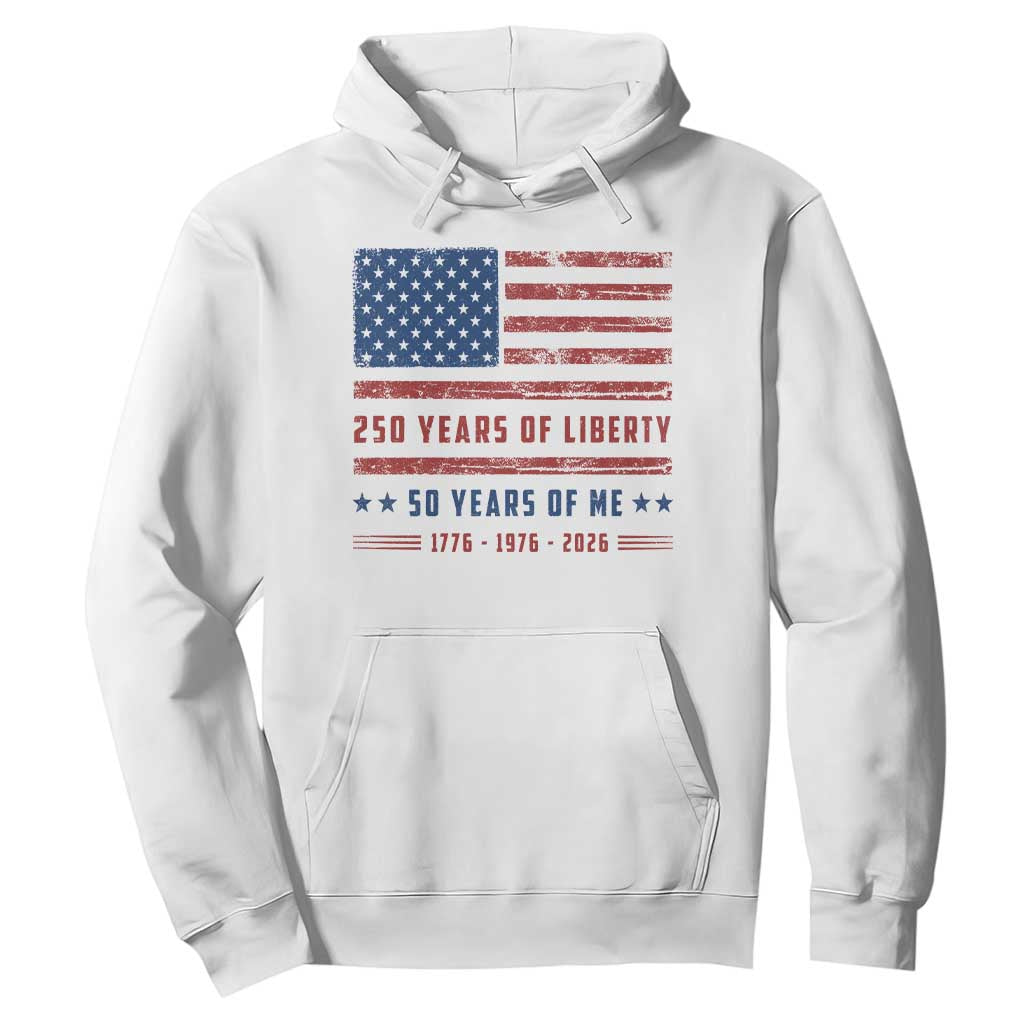 Patriotic 50th Birthday USA 250th Anniversary Hoodie 250 Years of Liberty 1976 50 Year Old Gift