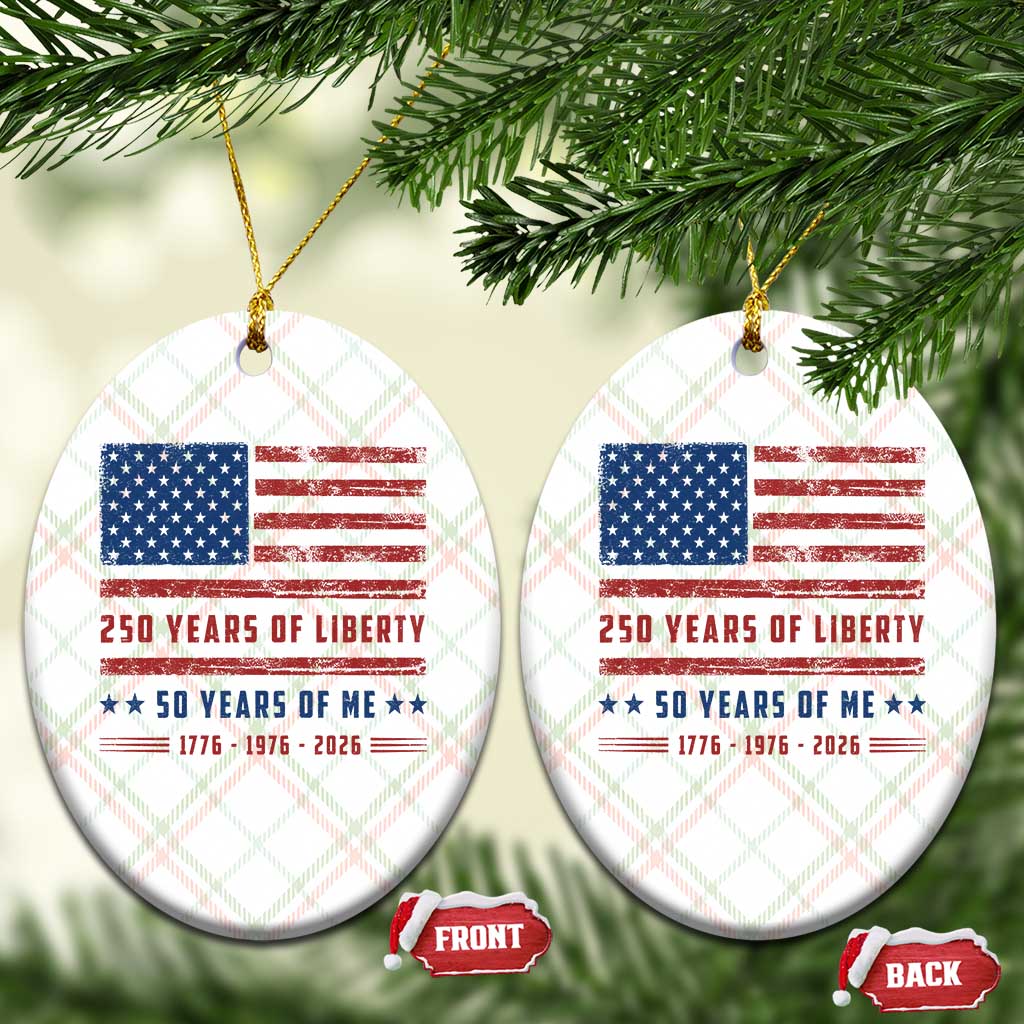 Patriotic 50th Birthday USA 250th Anniversary Ceramic Ornament 250 Years of Liberty 1976 50 Year Old Gift