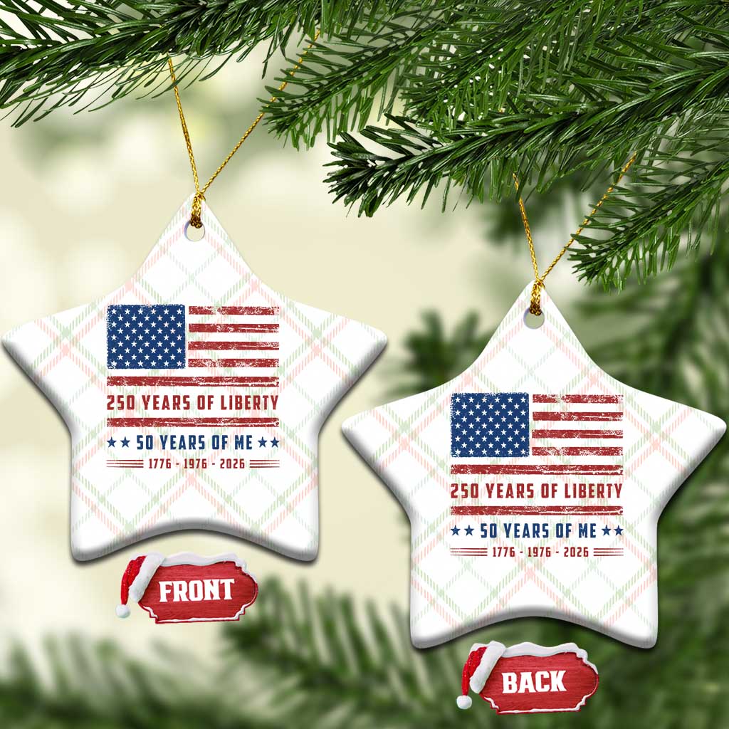 Patriotic 50th Birthday USA 250th Anniversary Ceramic Ornament 250 Years of Liberty 1976 50 Year Old Gift