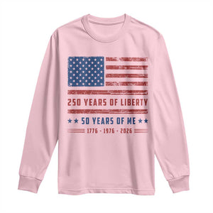 Patriotic 50th Birthday USA 250th Anniversary Long Sleeve Shirt 250 Years of Liberty 1976 50 Year Old Gift